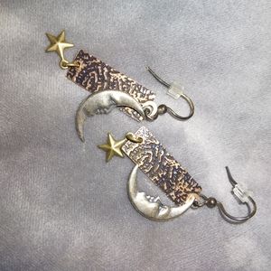 Moon and star earrings